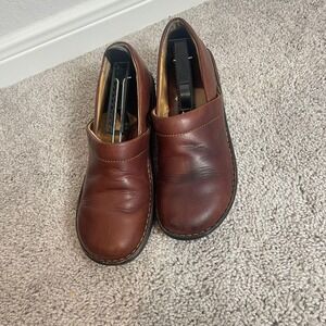 Born Leather Clogs Comfort Slip On Casual‎ Shoes Brown Size 9
